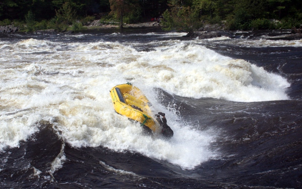 A raft losing its last remaining occupant, Buseater, Lorne rapid